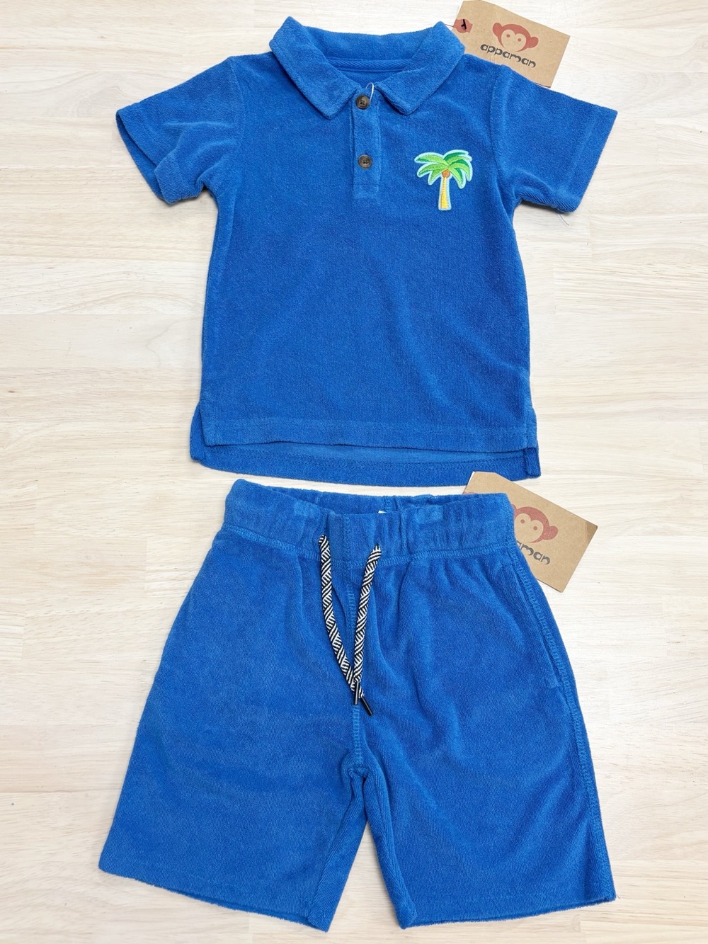 New Appaman Terry blue two piece shorts set